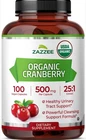 Zazzee USDA Organic Cranberry 25:1 Extract, 500 mg, 100 Vegan Capsules, Kosher
