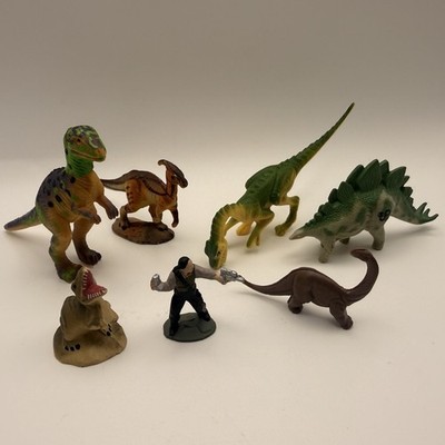 Jurassic Park Dinosaur 7 Figure Lot 1997 Baby T-Rex Hatchling Muldoon Metal PVC