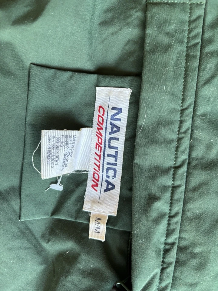 CHALECO DE PLUMÓN REVERSIBLE DE COMPETICIÓN NAUTICA MEDIANO PARA HOMBRE VERDE/NEGRO/NARANJA EXCELENTE ESTADO Foto 2 de 4