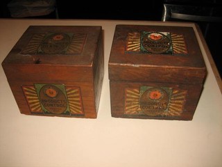 vintage lot 2 general mills gold medal bakers products control service box wood
