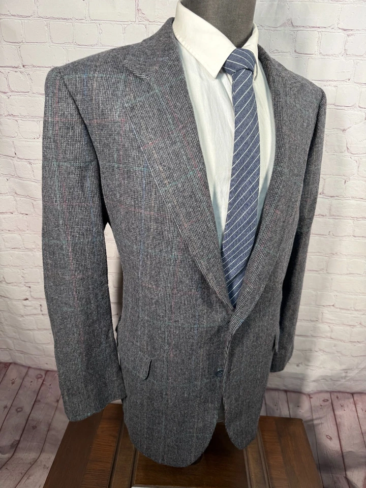 Chaqueta Blazer Abrigo Deportivo de Lana STANLEY BLACKER Para Hombres Gris CUADROS VENTANA 41R Foto 3 de 4