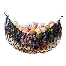 Large Stuffed Animal Hammock, 59'' L Wall Hanging Net for Stuffed Animal Black