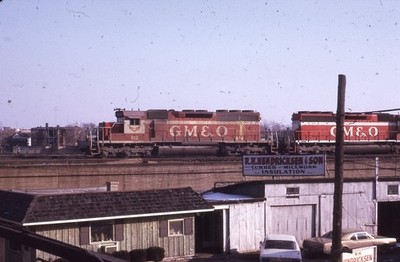 GM&O GULF MOBILE & OHIO Railroad Train Locomotive JOLIET IL Original Photo Slide