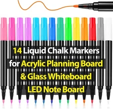 Liquid Chalk Markers for Acrylic Calendar Planning Board Clear Glass Dry Erase B
