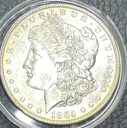 1885 O MORGAN SILVER DOLLAR, ESTATE SALE, BU, 90% SILVER SLIGHTLY TONED #0111