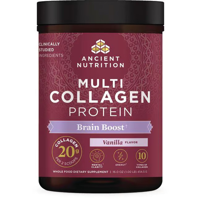 Ancient Nutrition Multi Collagen Protein Brain Boost ваниль 16 унций Pwdr 9990₽