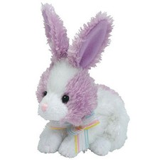 TY Basket Beanie Baby - MIPSY the Purple  White Bunny - RARE - MWMT's