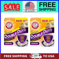 2 Pack ARM HAMMER Double Duty Clumping Cat Litter 40 lb Scented Odor Control