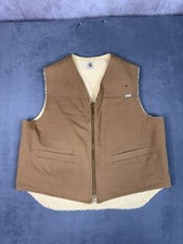 Vintage Carhartt 6SV Sherpa Lined Heavy Brown Duck Canvas Vest USA Made XL