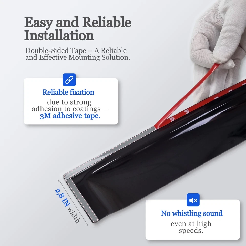 Tape-on Window Visors Rain Guards Fit Alfa Romeo 159 2005-2011 Wind Deflectors Foto 3 de 4