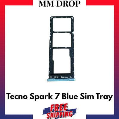 Für Tecno Spark 7 Ersatz Sim Tray Halter Slot (blau) - UK Verkäufer
