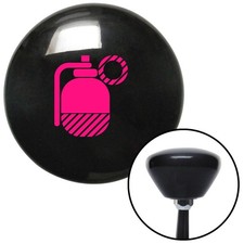 Pink Grenade W Pin Black Retro Shift Knob W M16x1.5 Insert Shifter Auto Brody