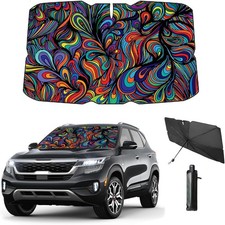 Windshield Sun Shade Car Brella Shield 57  31" Umbrella Sunsh Color: Abstract