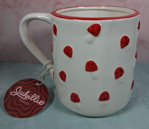 JUBILLIE PRESS Tea Cup Red Mushrooms Large Mug