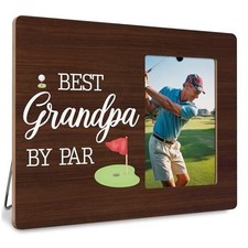 Golf Grandpa Gifts for Men Picture Frame, Golf Gift for Papa, Best Grandpa Red