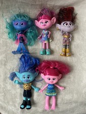 5 Trolls World Tour Fashion Remix Dolls Pack Troll Toys Colorful Hair Shimmer
