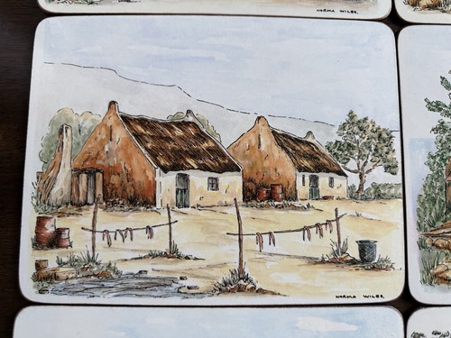 Cape Cottage Box of Six Placemats. Artist Norma Wiles, Durable Finish, Cork Back - Picture 6 of 14