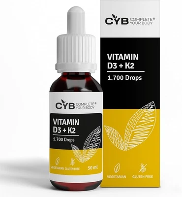 BRANDED Vitamin D3 K2 Tropfen Hochdosiert [1000 IE] - Vit D3 K2 Hochdosiert - Vitamin D