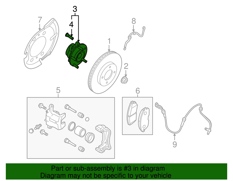 Genuine Nissan 2007-2015 Rogue Select Rogue Sentra Hub & Bearing 40202-JG01B - Изображение 3 из 3