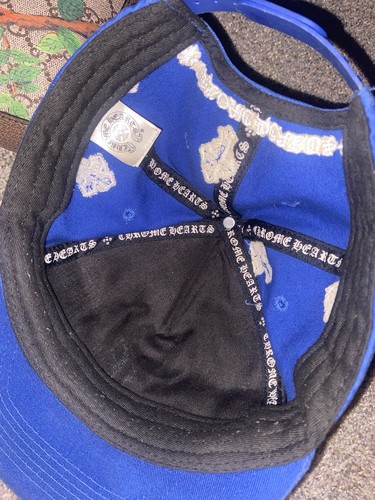 2024 CHROME HEARTS CROSS PATCH BASEBALL HAT CAP BLUE WHITE SNAPBACK CROSSES - Picture 2 of 2