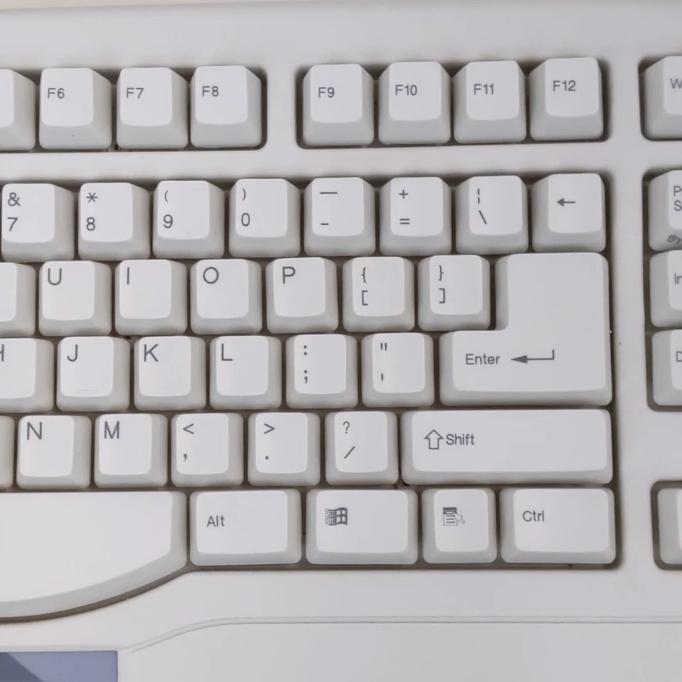 Adesso WKB120 PS2 Ergonomic Keyboard BuiltIn Touchpad Vintage PC Computer Tested - Image 3 of 4