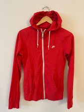 Nike Red Heather Full Zip Hoodie Embroidered Swoosh Women's Small