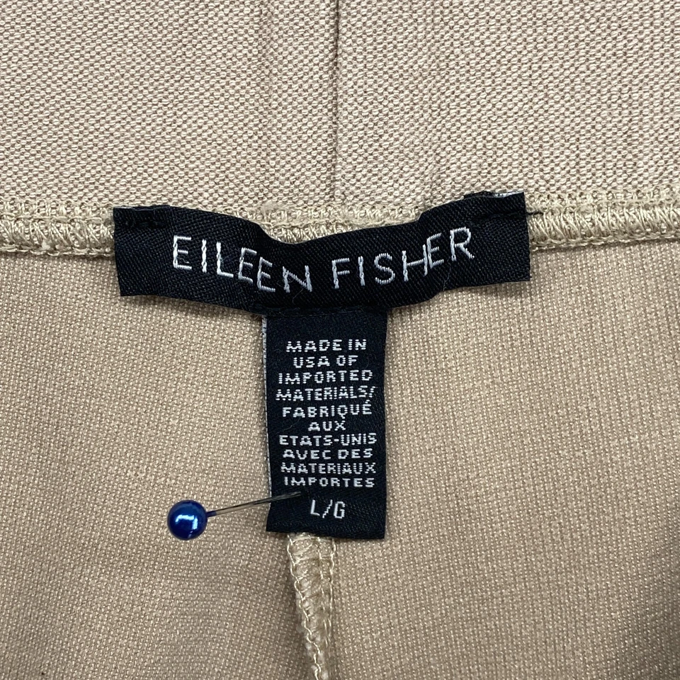 Pantalones EILEEN FISHER L Lavables Elastizados Crepé Elásticos Ajustados Beige EE. UU. Foto 4 de 4