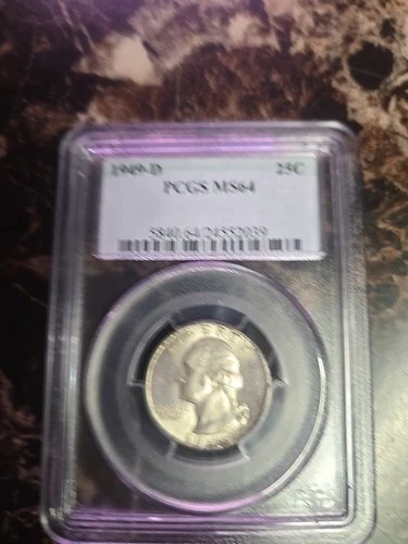 1949-D Washington Quarter Dollar 25c PCGS MS64