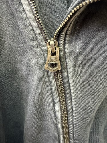 Diesel Zip up Hoodie Jacket Gray Vintage Patches Mens Size Medium - Picture 8 of 10