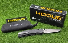 Hogue Deka Manual Folder 3.25" Clip Point Blade Tumbled Black G10 Frame - 24279