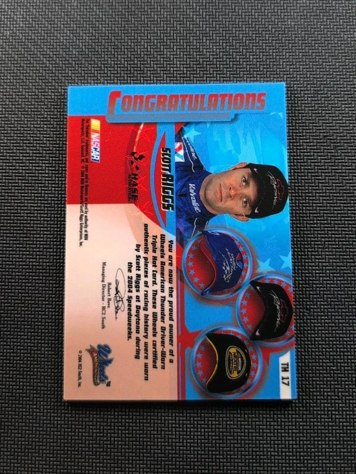 Scott Riggs 2004 Wheels Triple Hat Relic Race Used Hat NASCAR Logo /160 #TH17 - Image 2 of 2