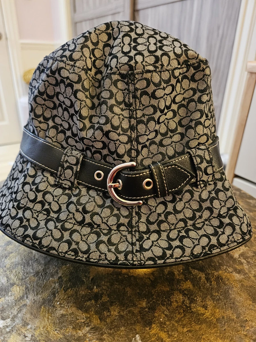 Coach Tan Bucket Hat with Leather Band Vintage Great condition Coach LEATHERWARE Signature Bucket Hat Khaki Rare HTF | eBay main image 4