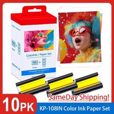 Canon Selphy CP1500 CP1300 CP1200 4x6 108 sheet Color Ink Paper Set KP-108IN