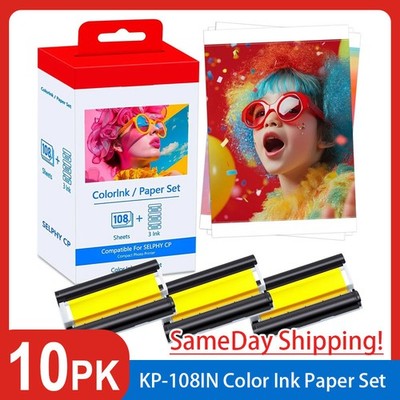Canon KP-108IN Color Ink and 4 x 6 Paper Set (540 Sheets and 15 Ink Cartridges)
