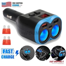 2 Way,Car Cigarette Lighter Socket Splitter Charger Power Adapter Dual USB New