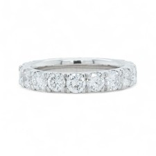 Platinum 950 Round Diamond 18 Stone Eternity Band 3.03ctw G-H VS1 Ring Size 5.75