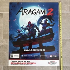 Aragami 2 Elite Warrior Stealth Assassin Store Display Promo Poster 22x28 Rare
