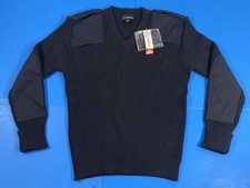 NEW COBMEX UNISEX 8082 V-NECK RIB COMMANDO SWEATER DARK NAVY MEDIUM