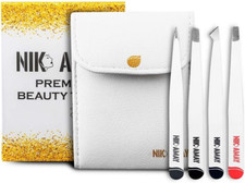 Professional 4 Pcs Tweezers Set, Premium Stainless Steel Precision Tweezer Set,