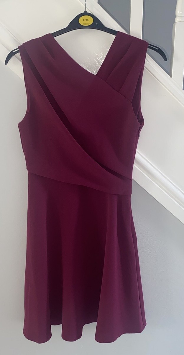 Reiss Marianne Wrap Front Mini Dress Berry Size