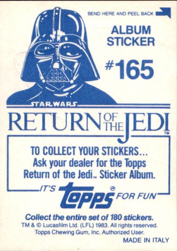 Star Wars ROTJ Trading Card Sticker Album Complete Your Set You Pick 1983 Topps - Bild 325 von 355