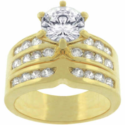 Formal Yellow Goldtone Engagement Set