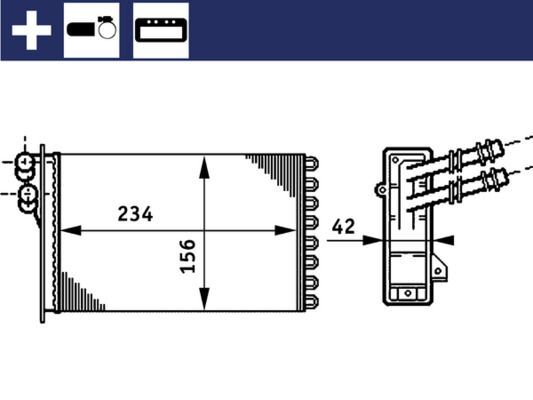 Mahle AH 72 000S WäRmetauscher, Innenraumheizung FüR Audi Seat Skoda VW-image