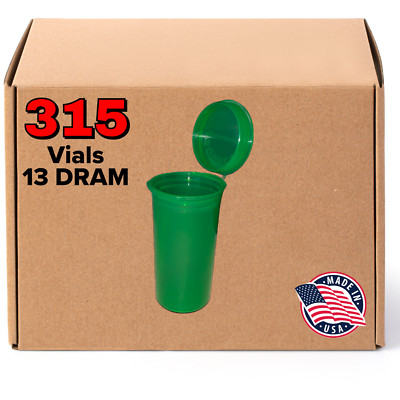 315 Translucent Green Vials - 13 DRAM Pop Top Bottle - Made in USA