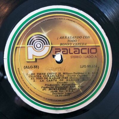 超希少！ Bonny Cepeda / ¡Arrasando Con Todo! Bonny Cepeda Y Su Orquesta– Arrasando Con Todo! [1982] Vinyl LP