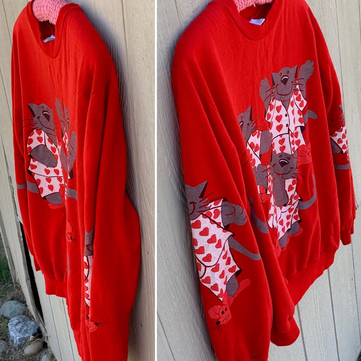 Vintage Cat And Mouse Sweatshirt Cats In Pajamas Scarab San