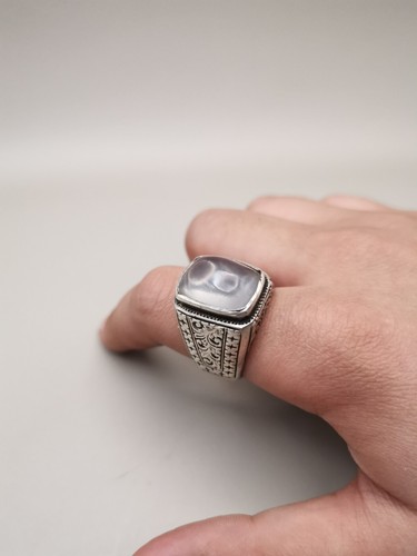 Natural Dur Al Najaf Stone Ring Dur e Najaf Ring Shia Rings Moon Stone - Picture 10 of 10