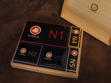 KIOKU Japanese Kanji flash card N5-N1 set (KIRIBAKO Paulownia wood box)