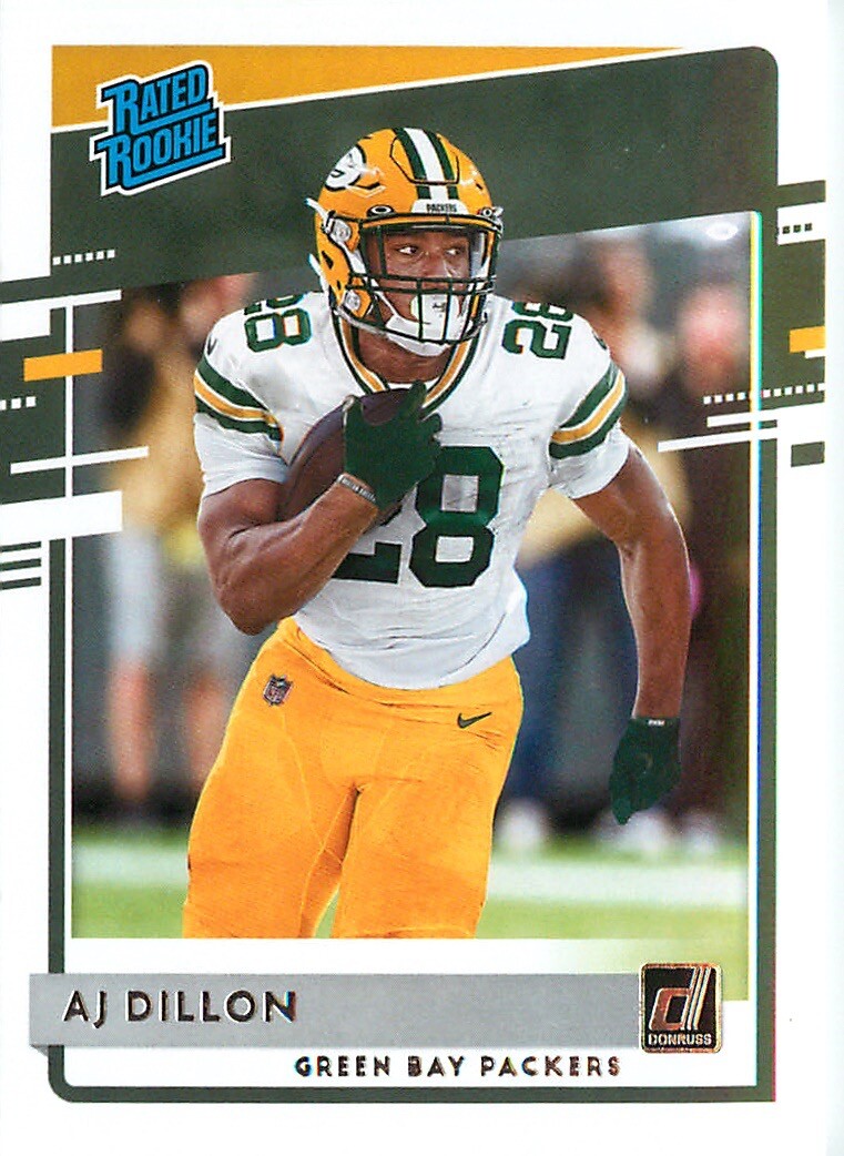 AJ Dillon RC 2020 Donruss Football Rated Rookie Card #324 Green