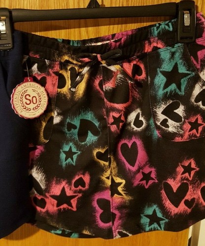 3 NWT Girls SO French Terry Skirts size Large (12) with Pockets Teal, Navy -497 - Picture 2 of 5